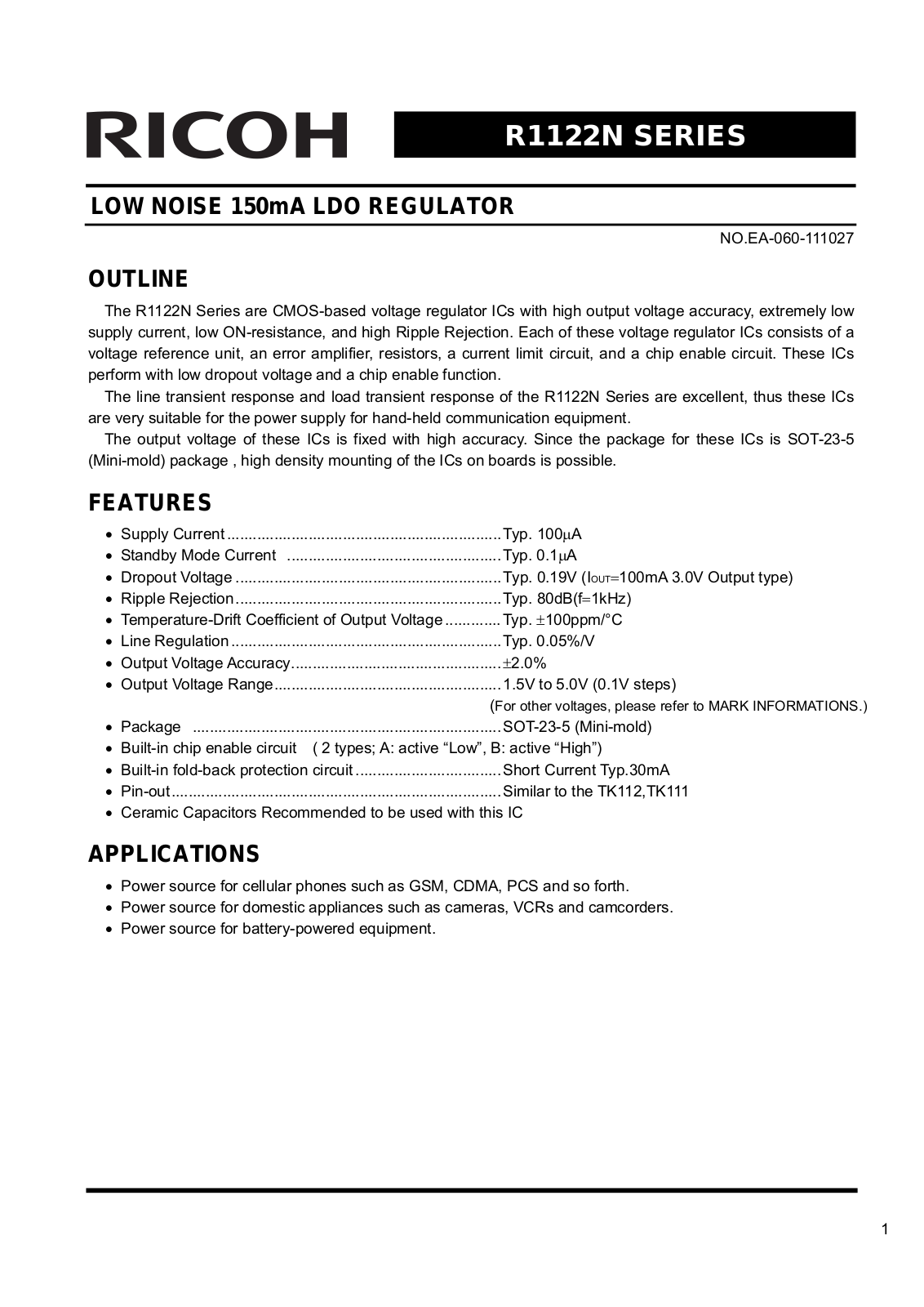 RICOH R1122N User Manual