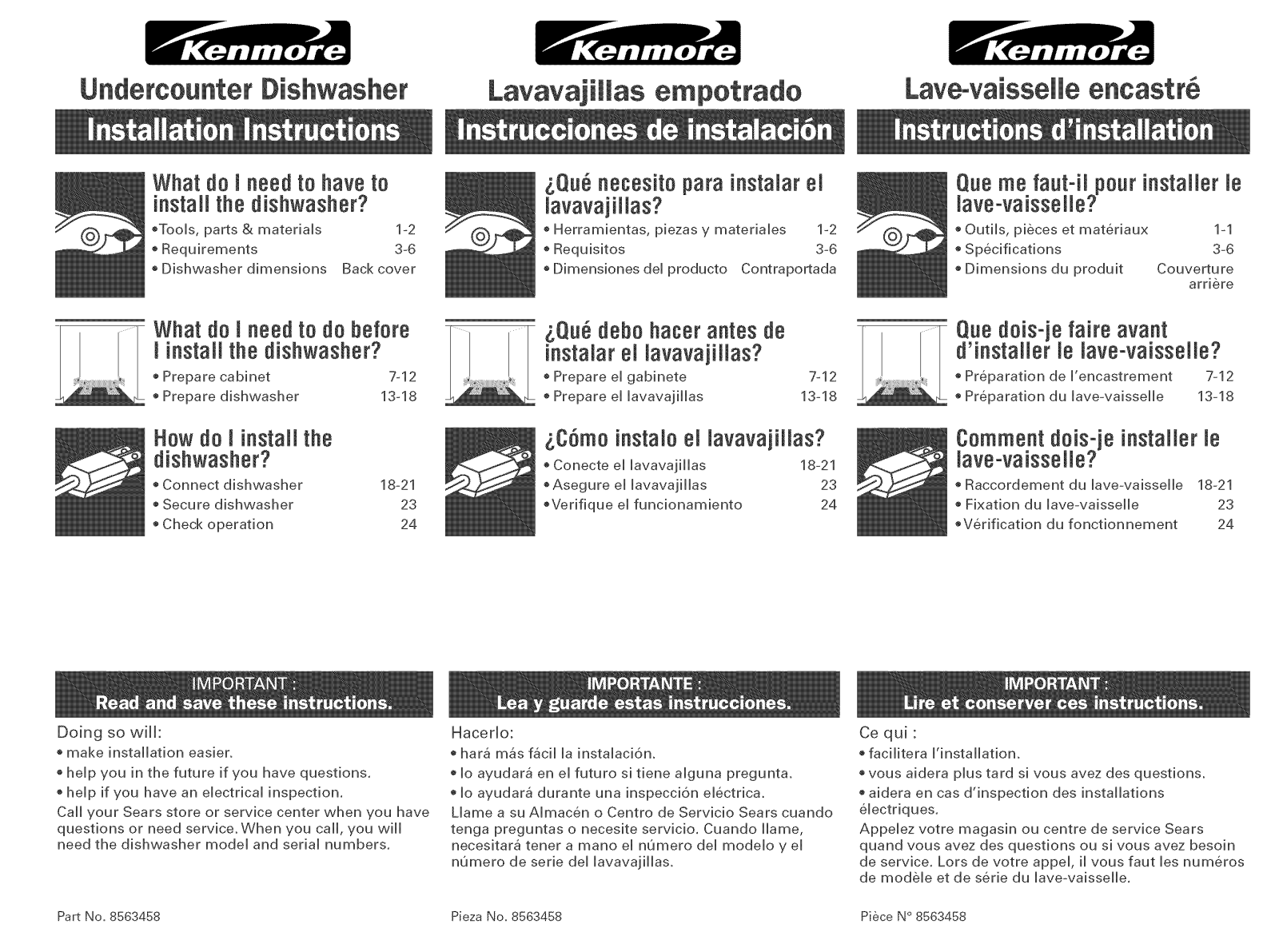 Kenmore 66517602301, 66517604301, 66517609301, 66517532202, 66517533202 Installation Guide - ManualMachine.com