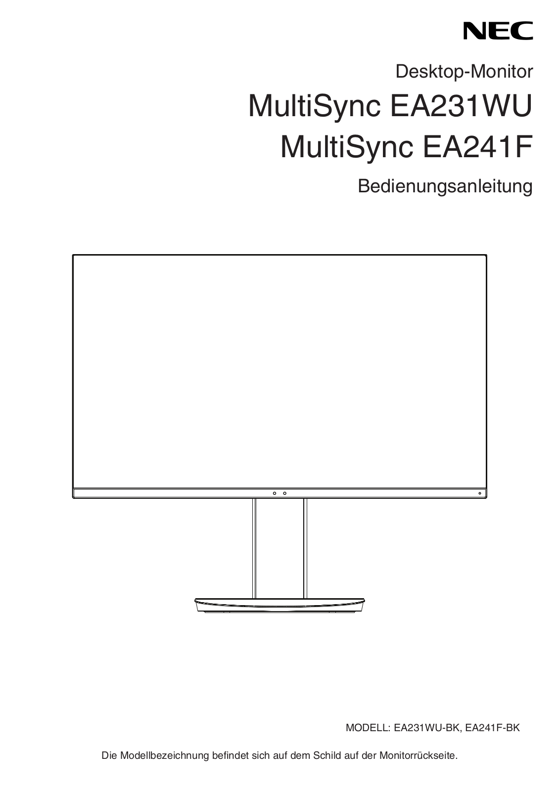 NEC EA231WU-BK User Manual