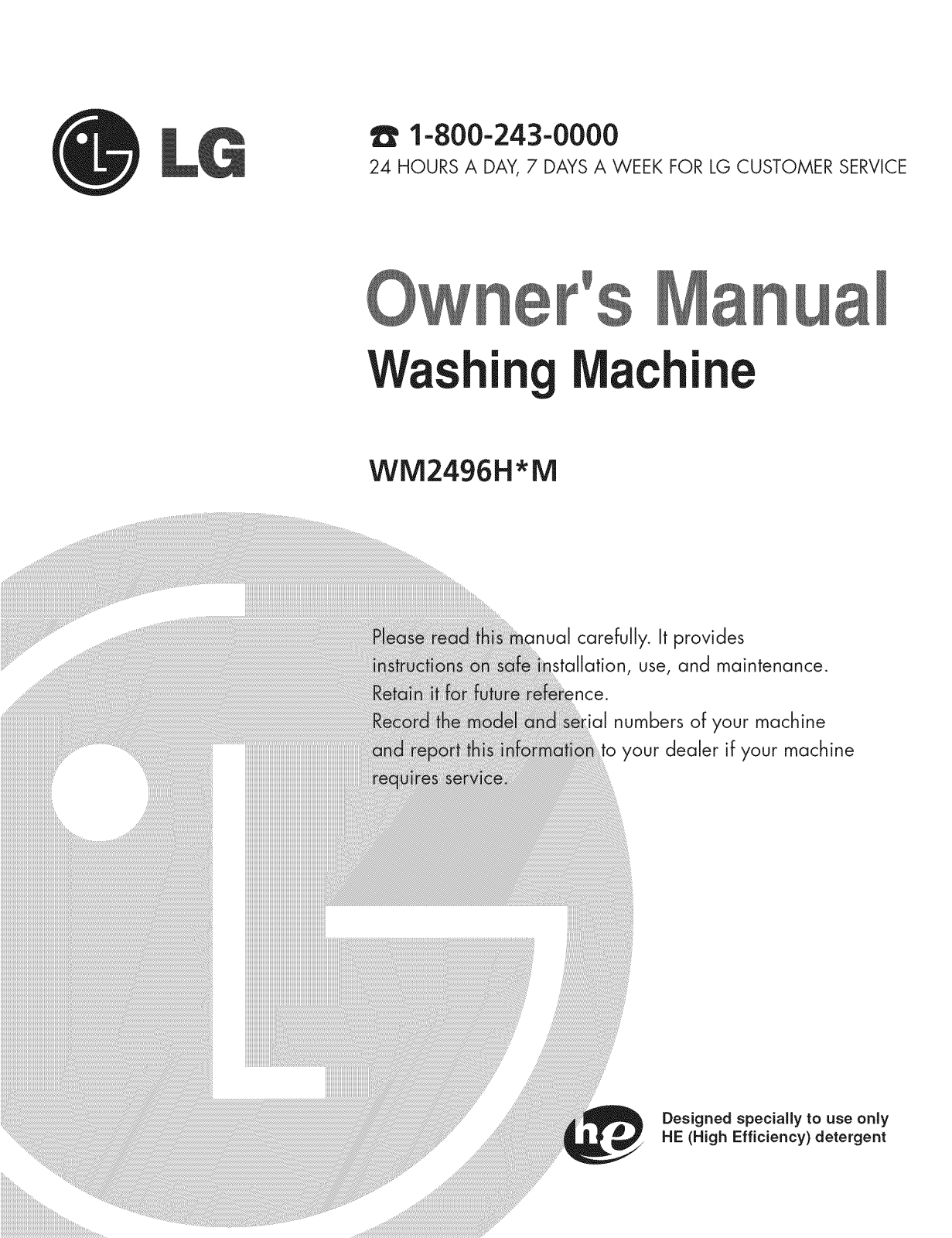 LG WM2497HWM, WM2496HWM Owner’s Manual
