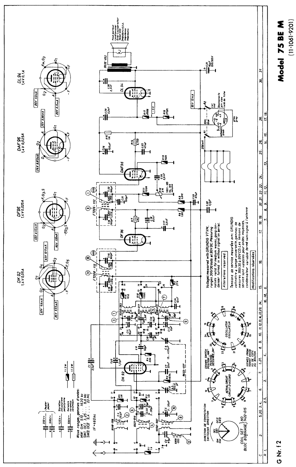 Grundig 75-BEM Schematic