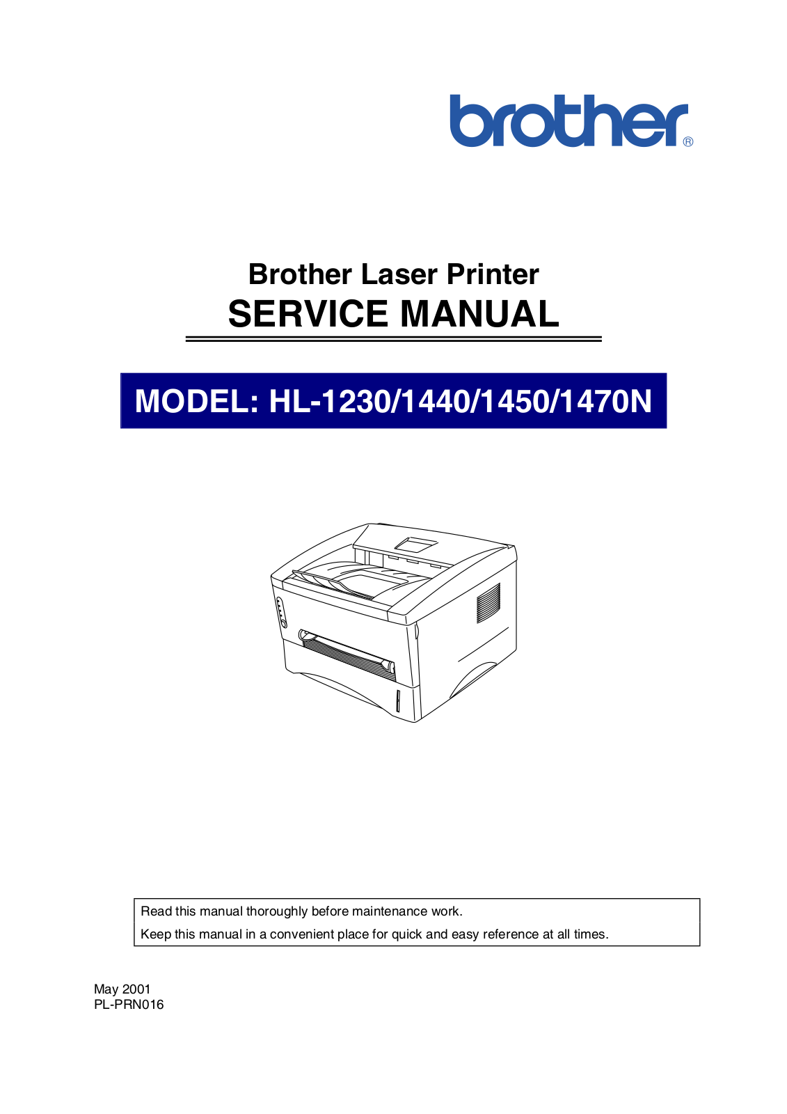 Brother HL-1440, HL-1230, HL-1470N, HL-1450 Service Manual