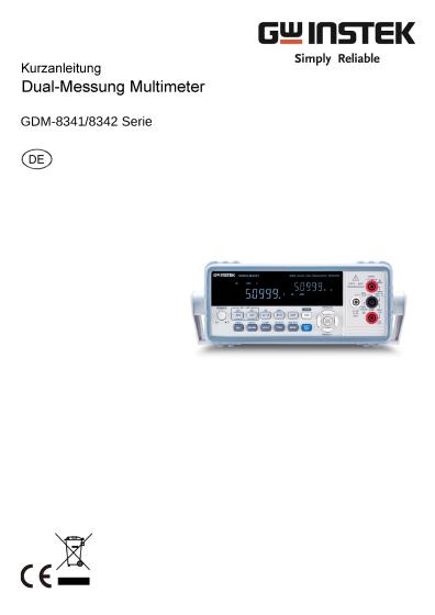 GW Instek GDM-8341, GDM-8342 User guide