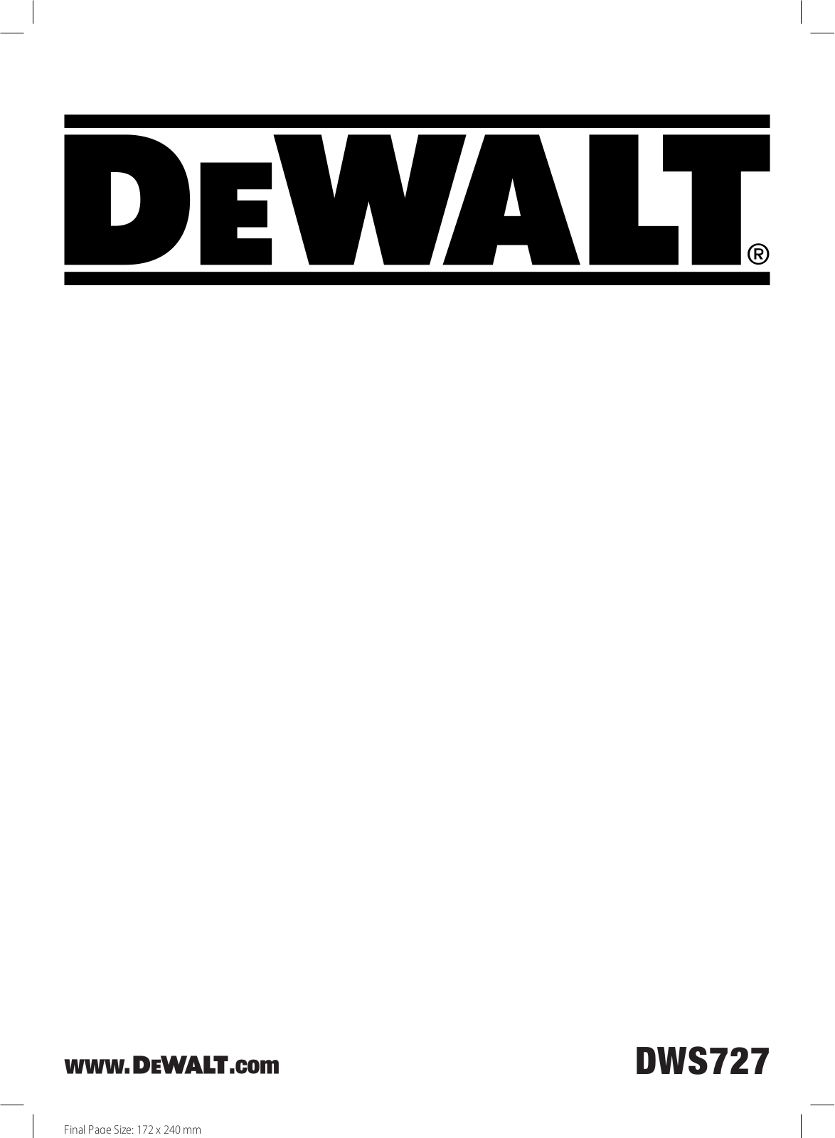 DeWalt DWS727-QS User manual