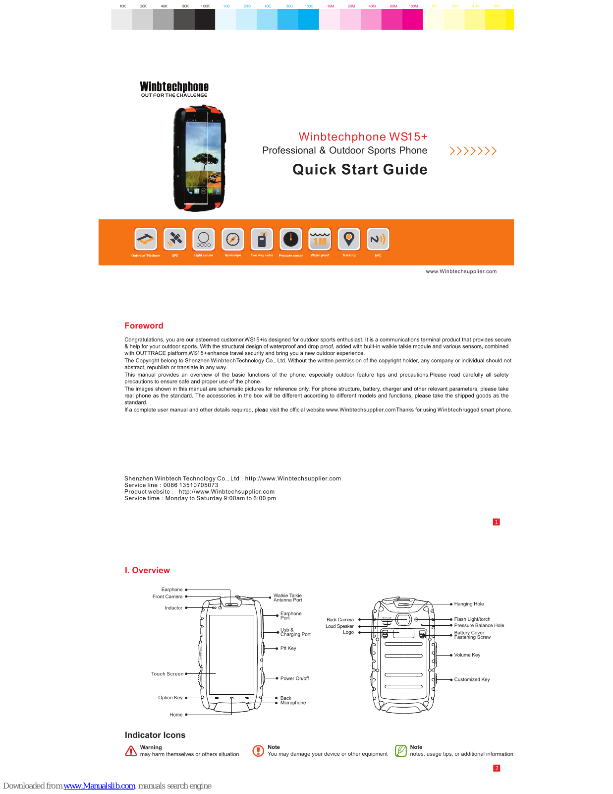 Winbtechphone WS15+ Quick Start Manual