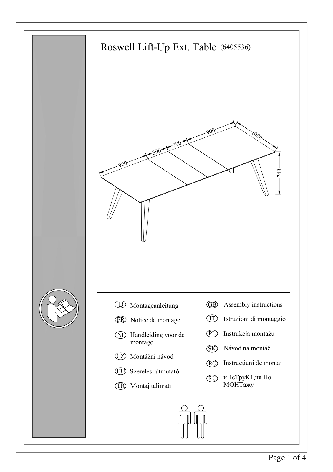 Home affaire Roswell Assembly instructions