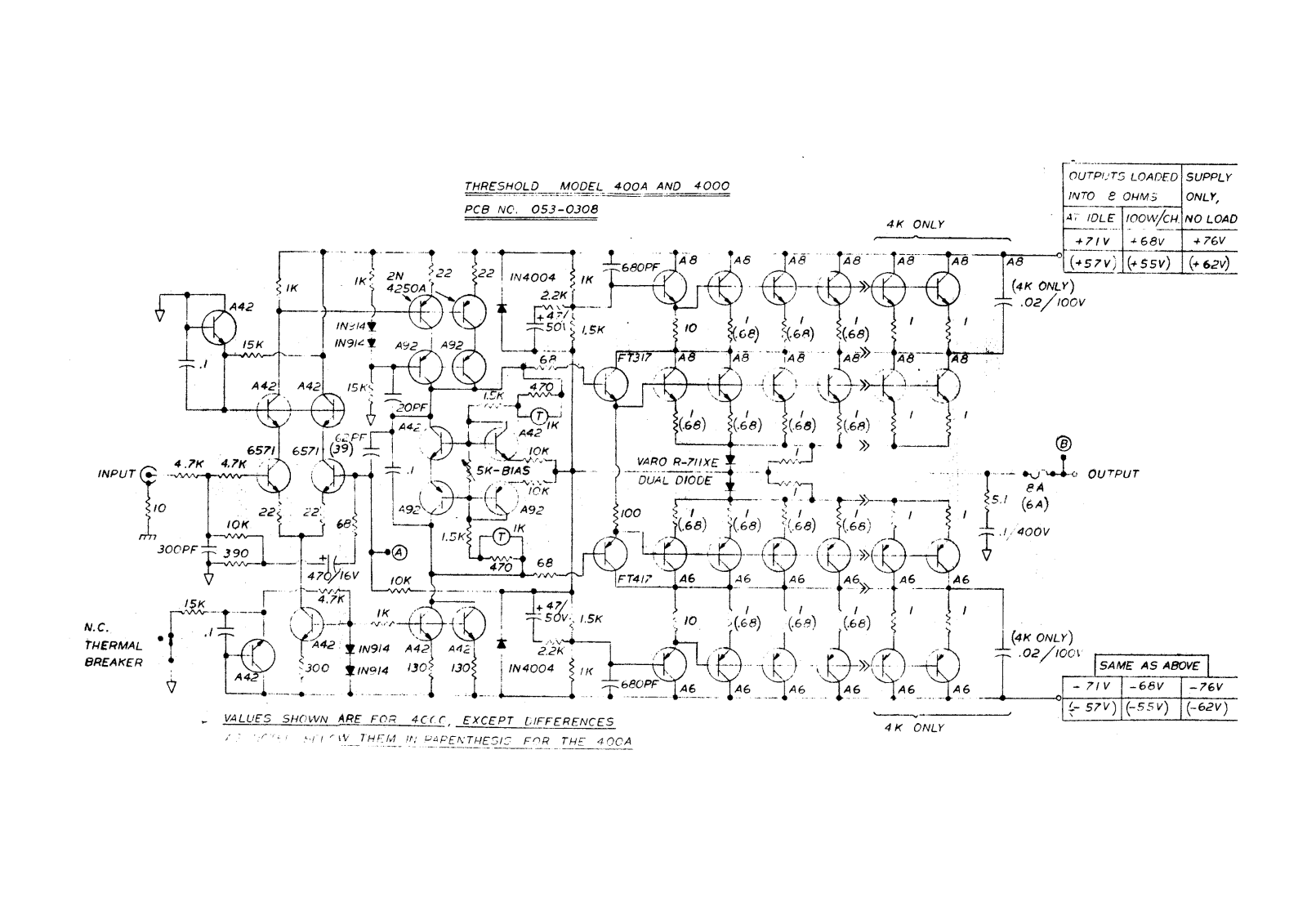 THRESHOLD 400A, 4000 Schematic