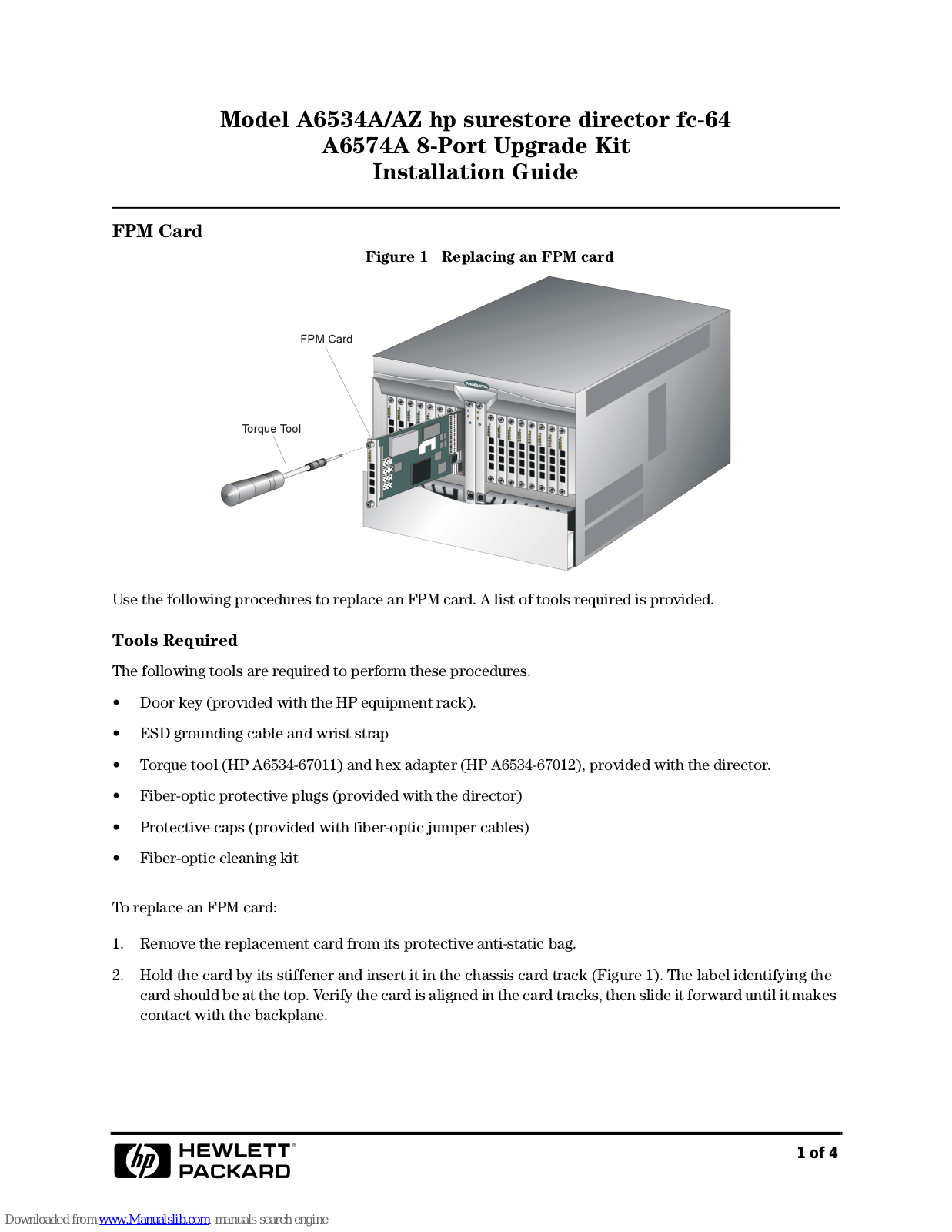 HP Surestore Director FC-64 A6534A, Surestore Director FC-64 A6534AZ Installation Manual