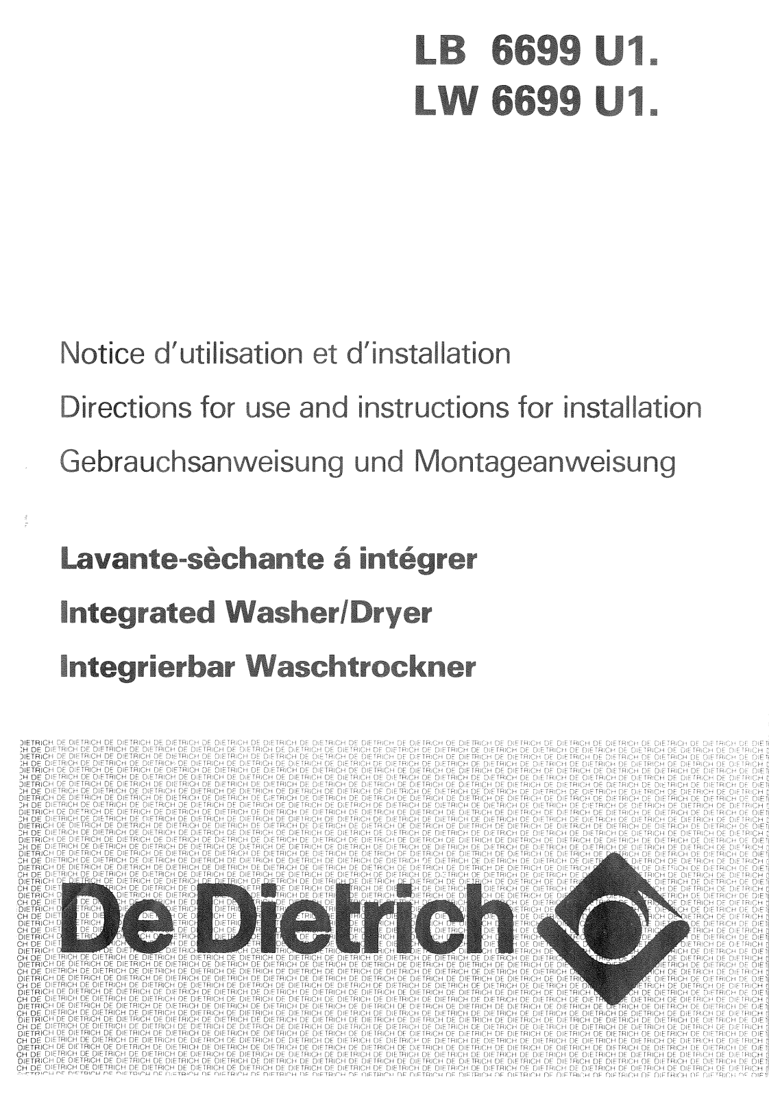 De dietrich LW6699U1, LB6699U1 User Manual