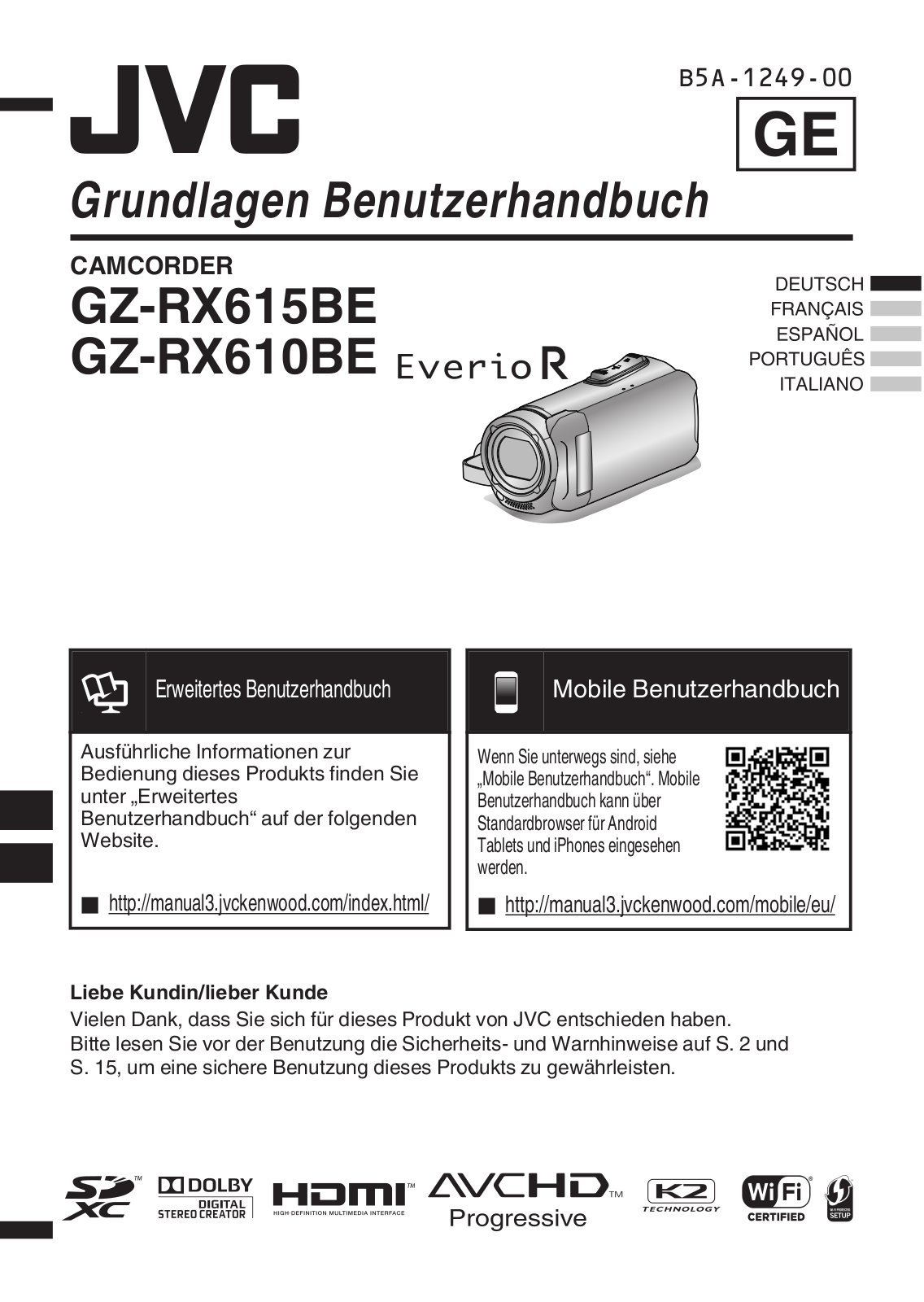 JVC GZ RX610BE Instruction Manual