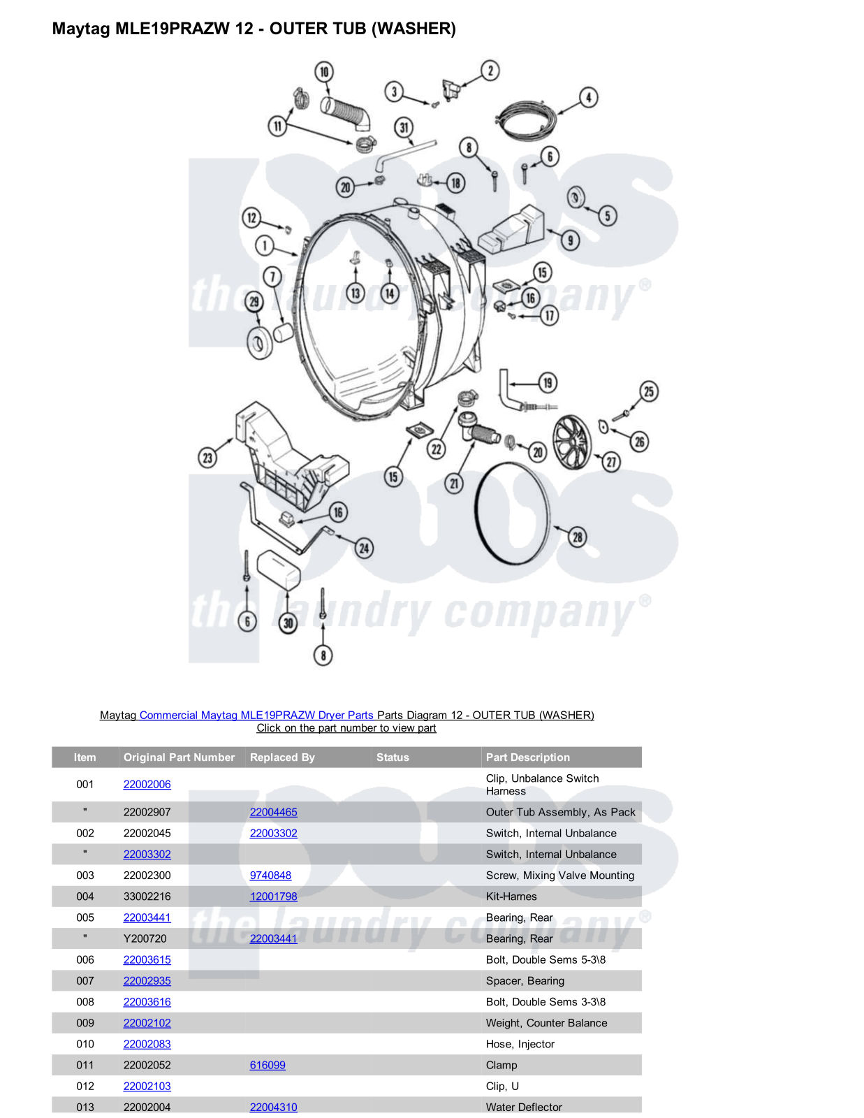 Maytag MLE19PRAZW Parts Diagram