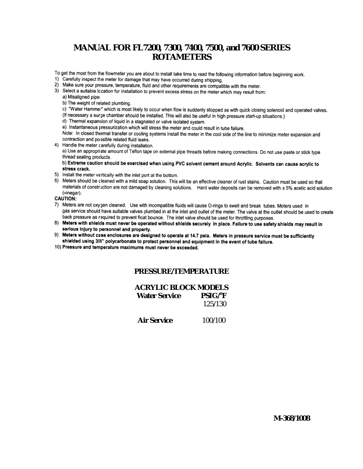 Omega FL7200, FL7300, FL7400, FL7500, FL7600 User guide - ManualMachine.com