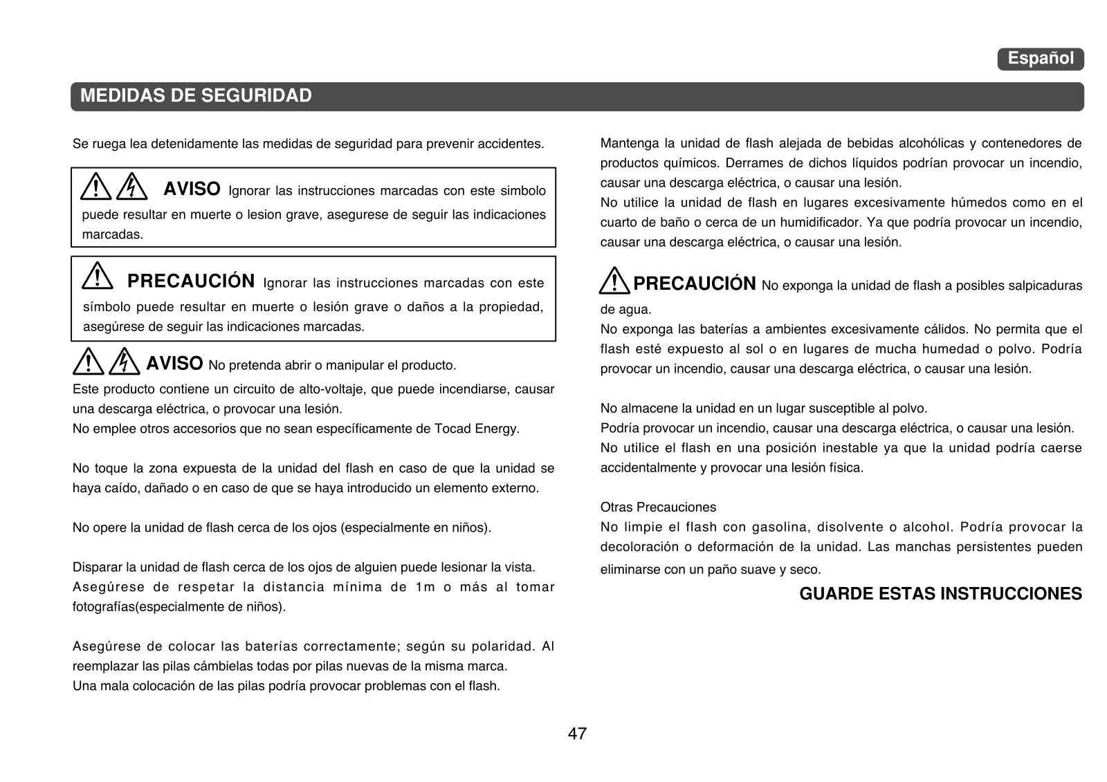 Sunpack PZ40X MX User Manual