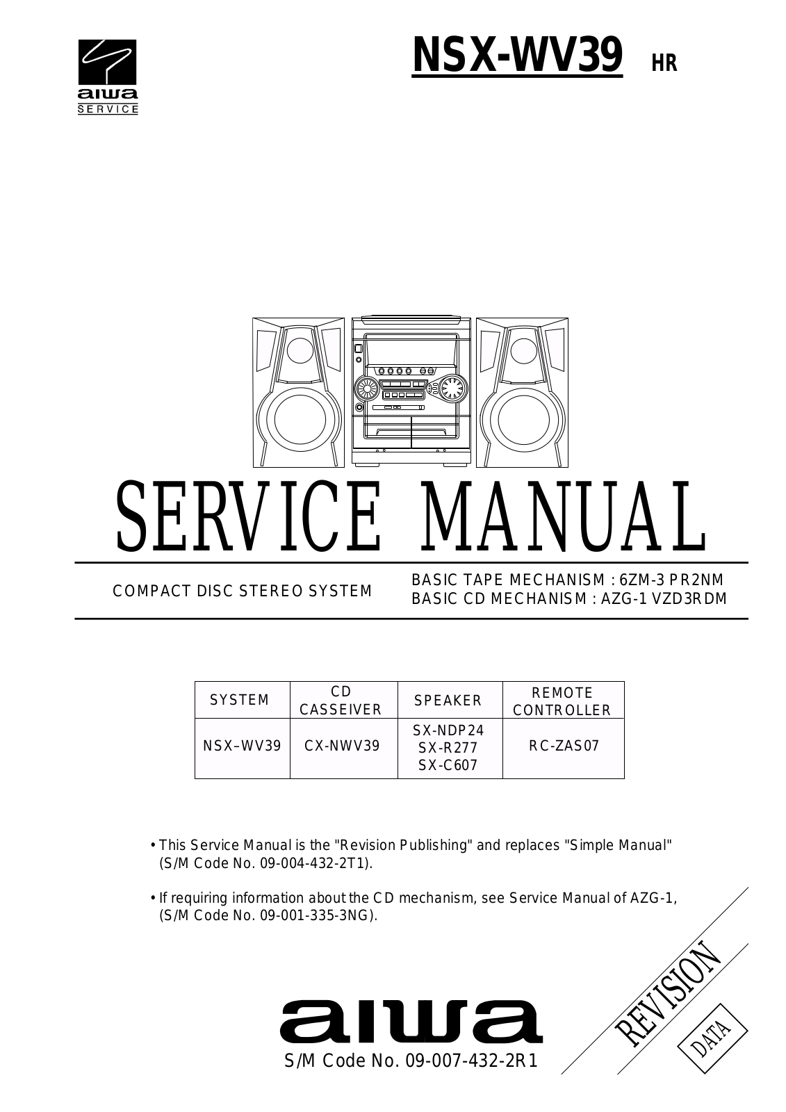 Aiwa NSX-WV39 Service Manual