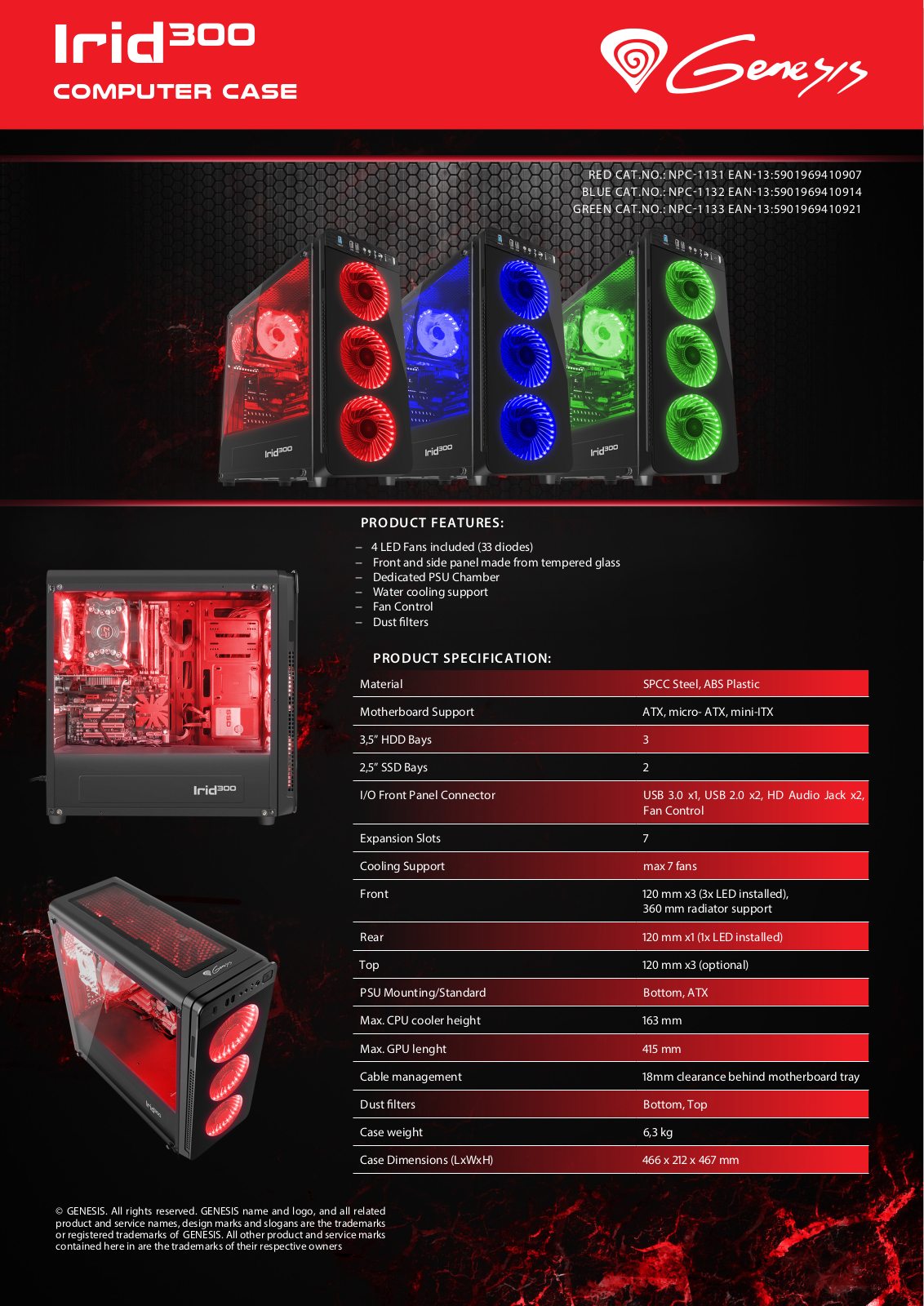 Genesis Irid 300 Red User Manual