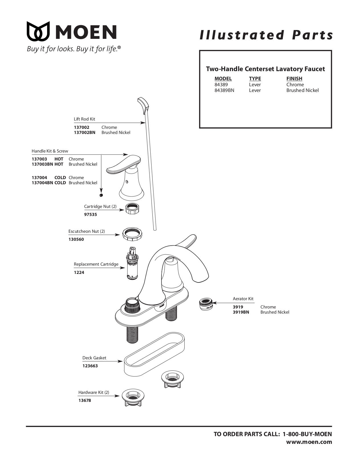 Moen 84389BN User Manual