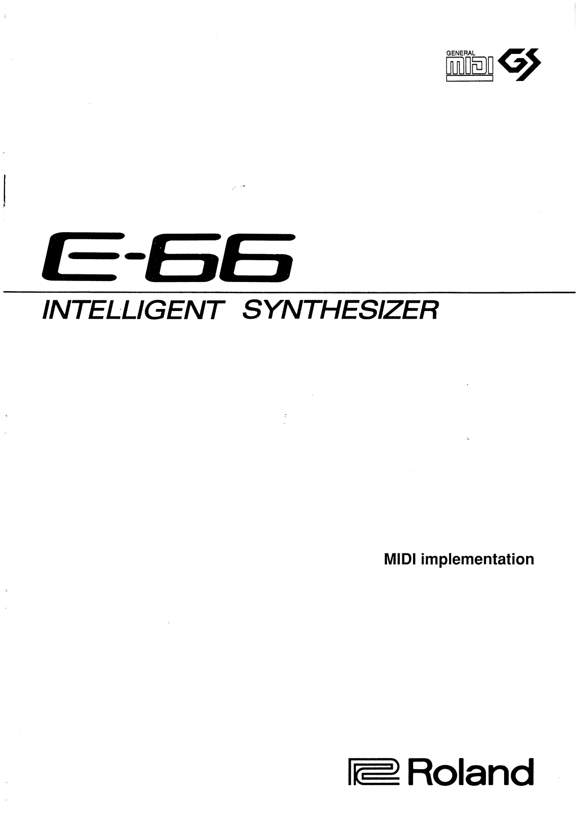 Roland E 66 Service Manual