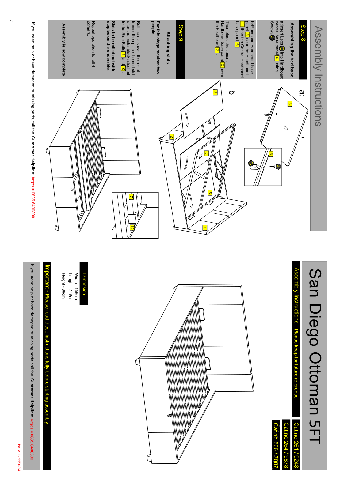 Argos 1709173, 1717134 ASSEMBLY INSTRUCTIONS