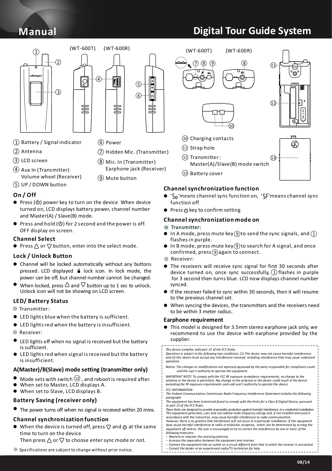 OKAYO WT 600T User Manual