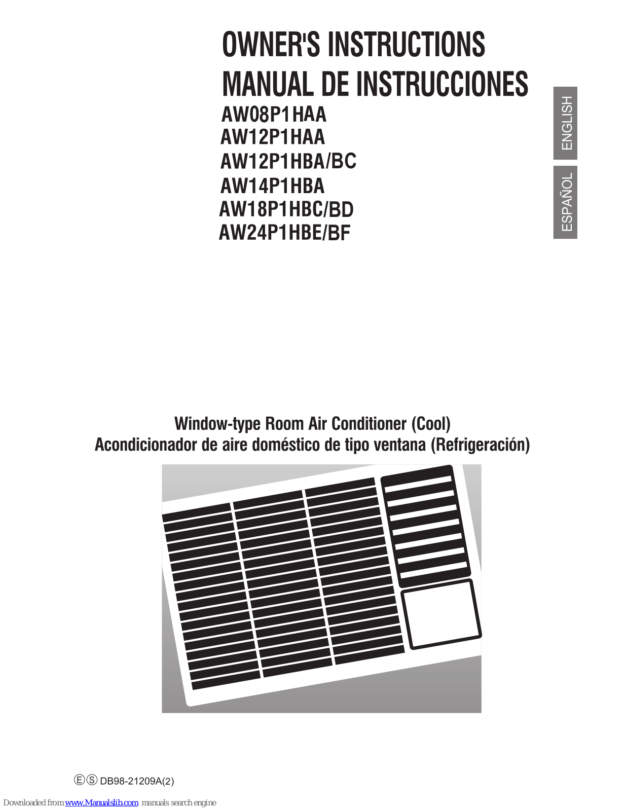 Samsung AW12P1HBA/BC, AW14P1HBA, AW18P1HBC/BD, AW24P1HBE/BF, AW12PKHBA/BC Owner's Instructions Manual