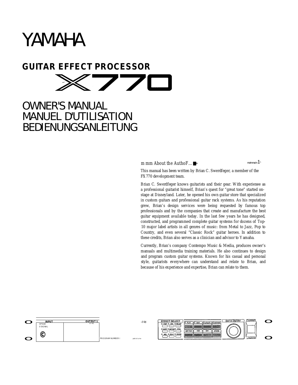 Yamaha FX770 User Manual