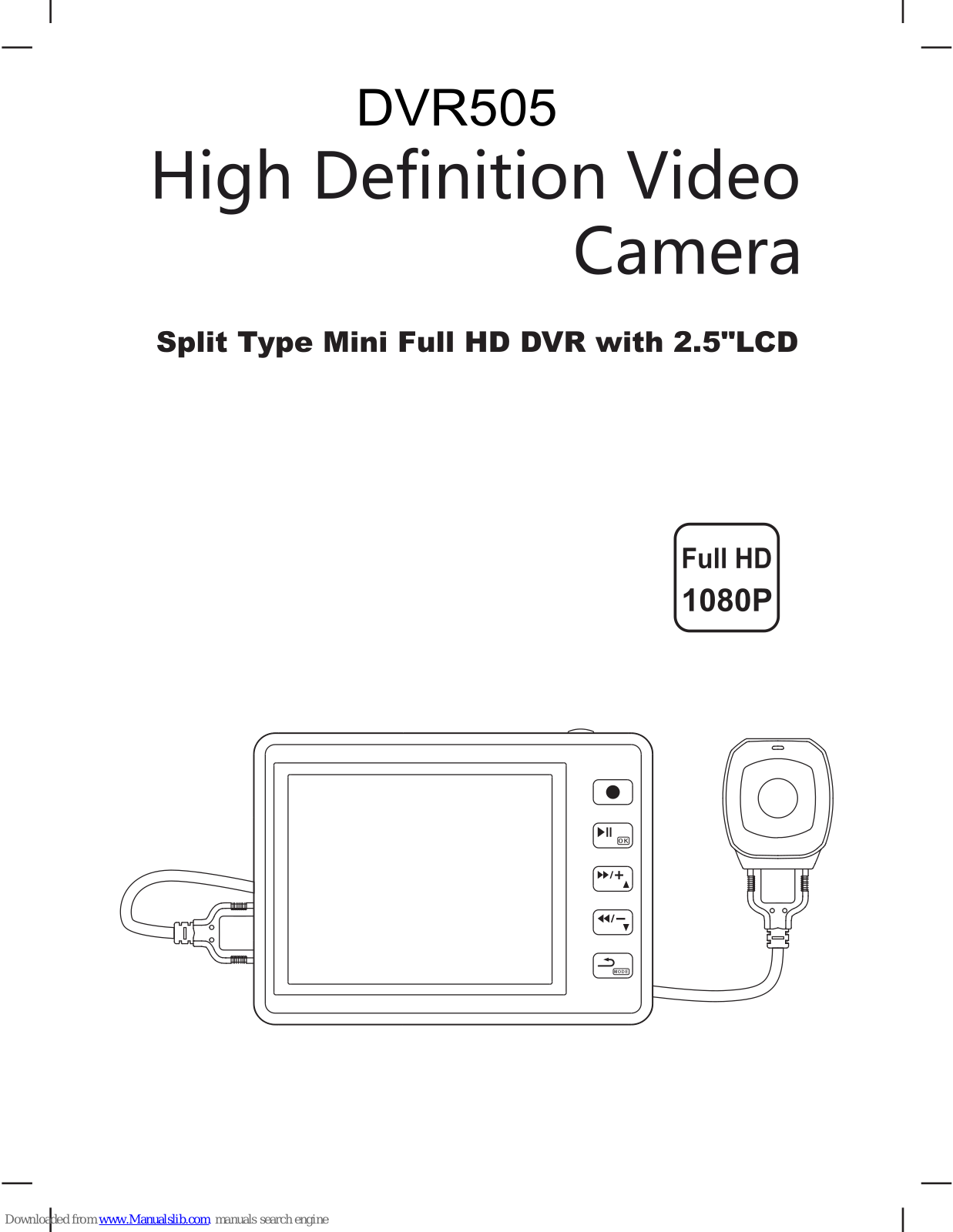 Tenex DVR-505 Operation And Setup Manual