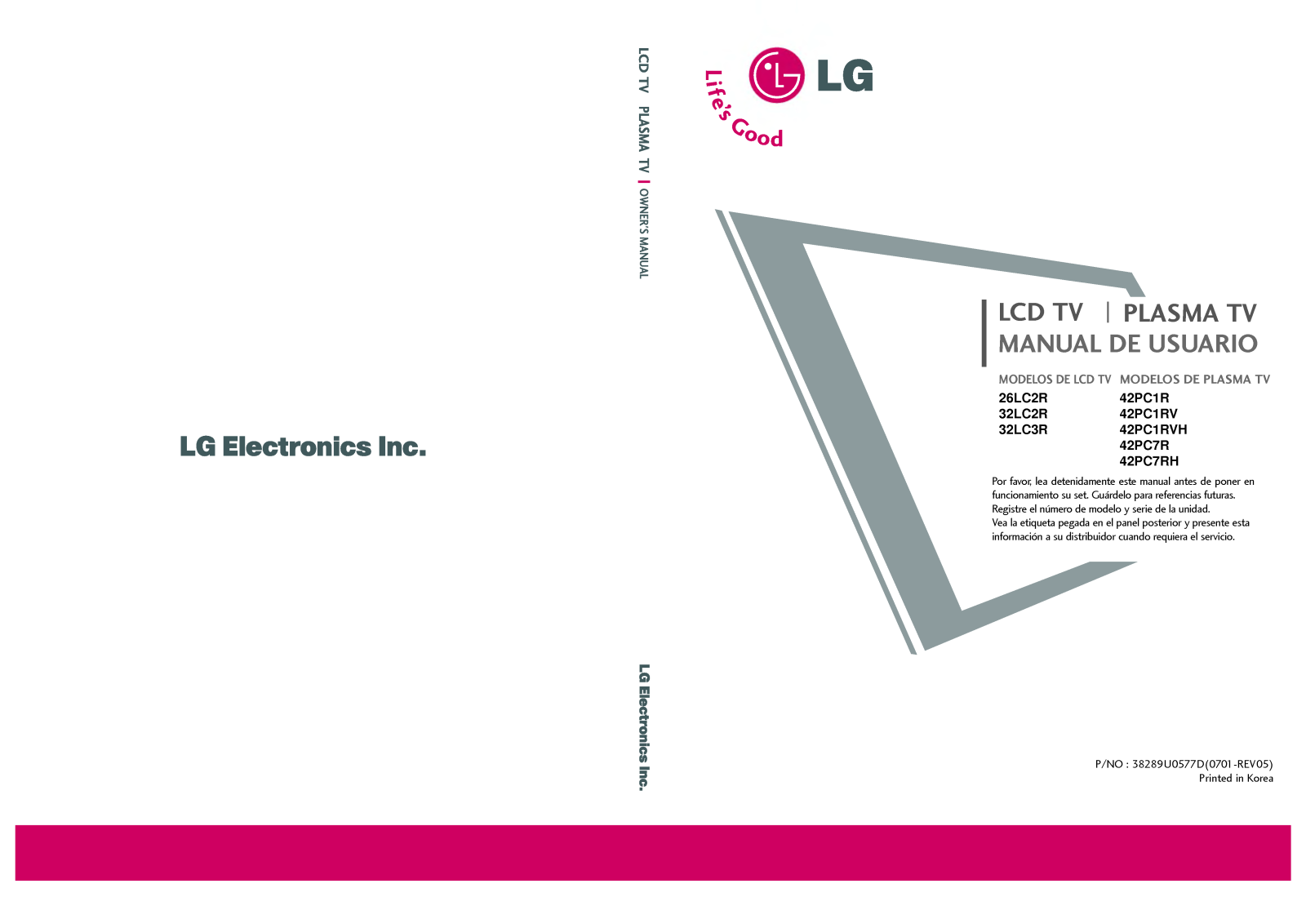 Lg 26LC2R User Manual