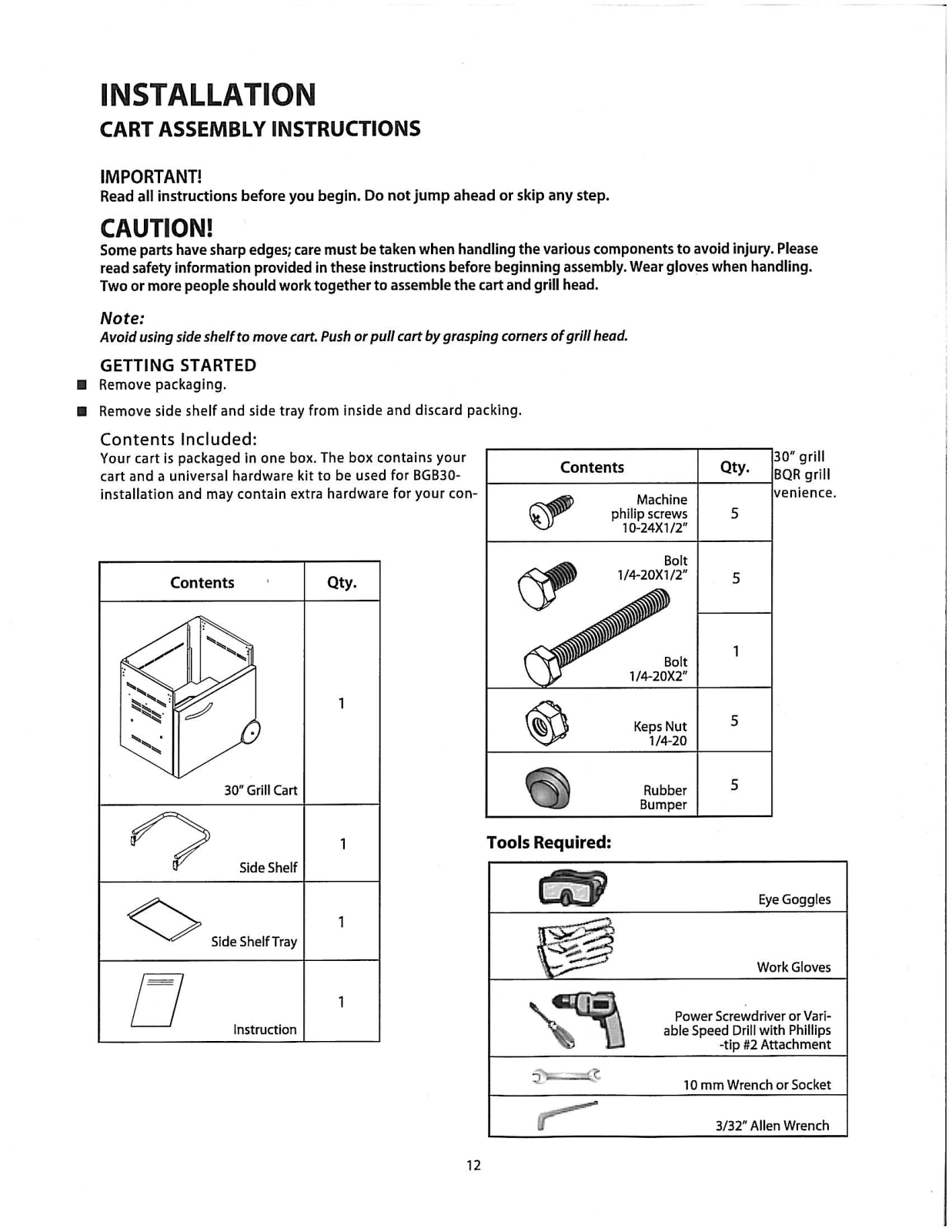 Dynamic Cooking Systems BGB30 Installation  Manual