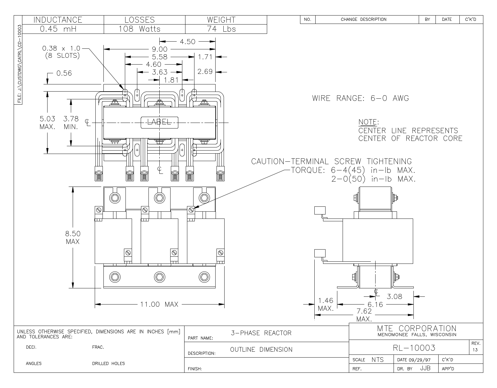 MTE RL-10003 CAD Drawings