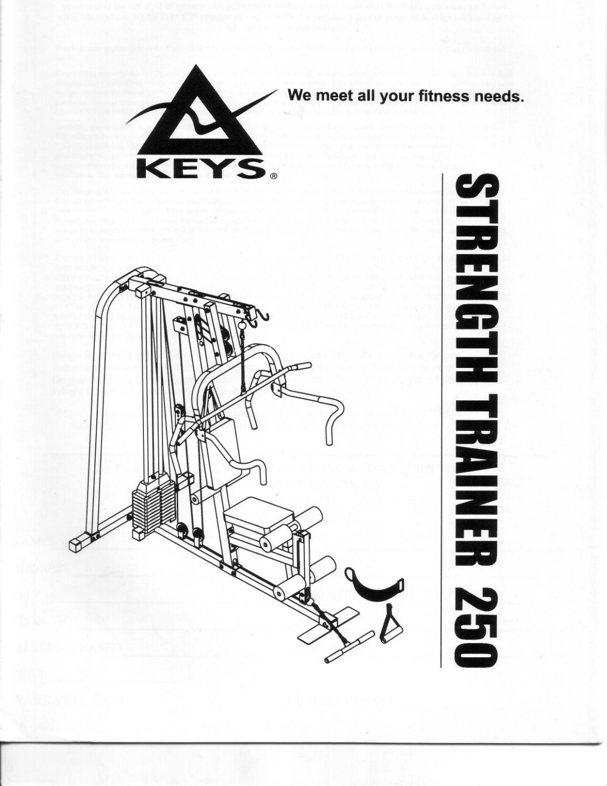 Keys Fitness ST-250 User Manual