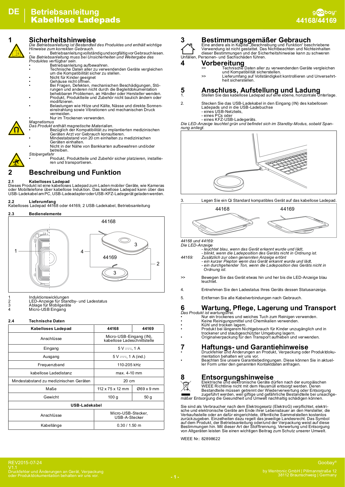 Goobay 44168, 44169 User manual