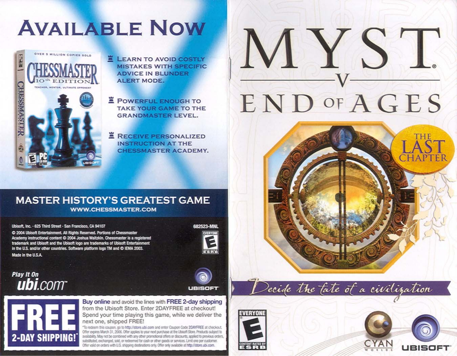 Games PC MYST V-END OF AGES User Manual