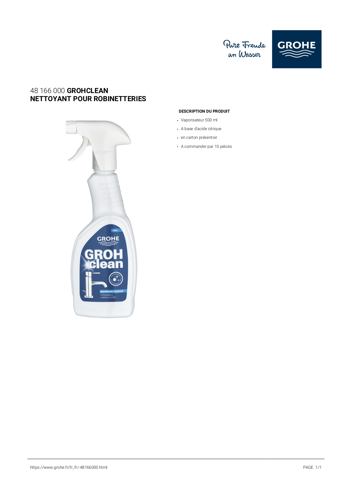 Grohe 48166000 Specification - ManualMachine.com