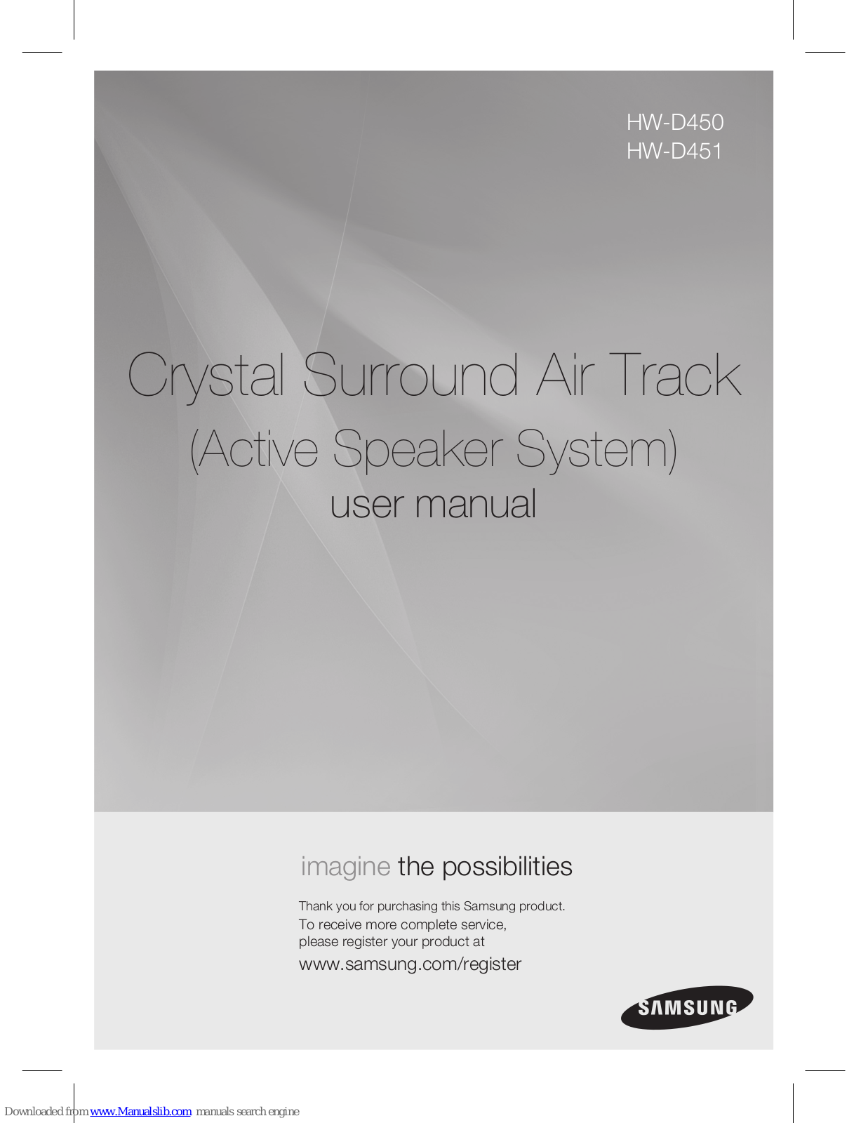 Samsung CRYSTAL SURROUND AIR TRACK HW-D450, HW-D451 User Manual