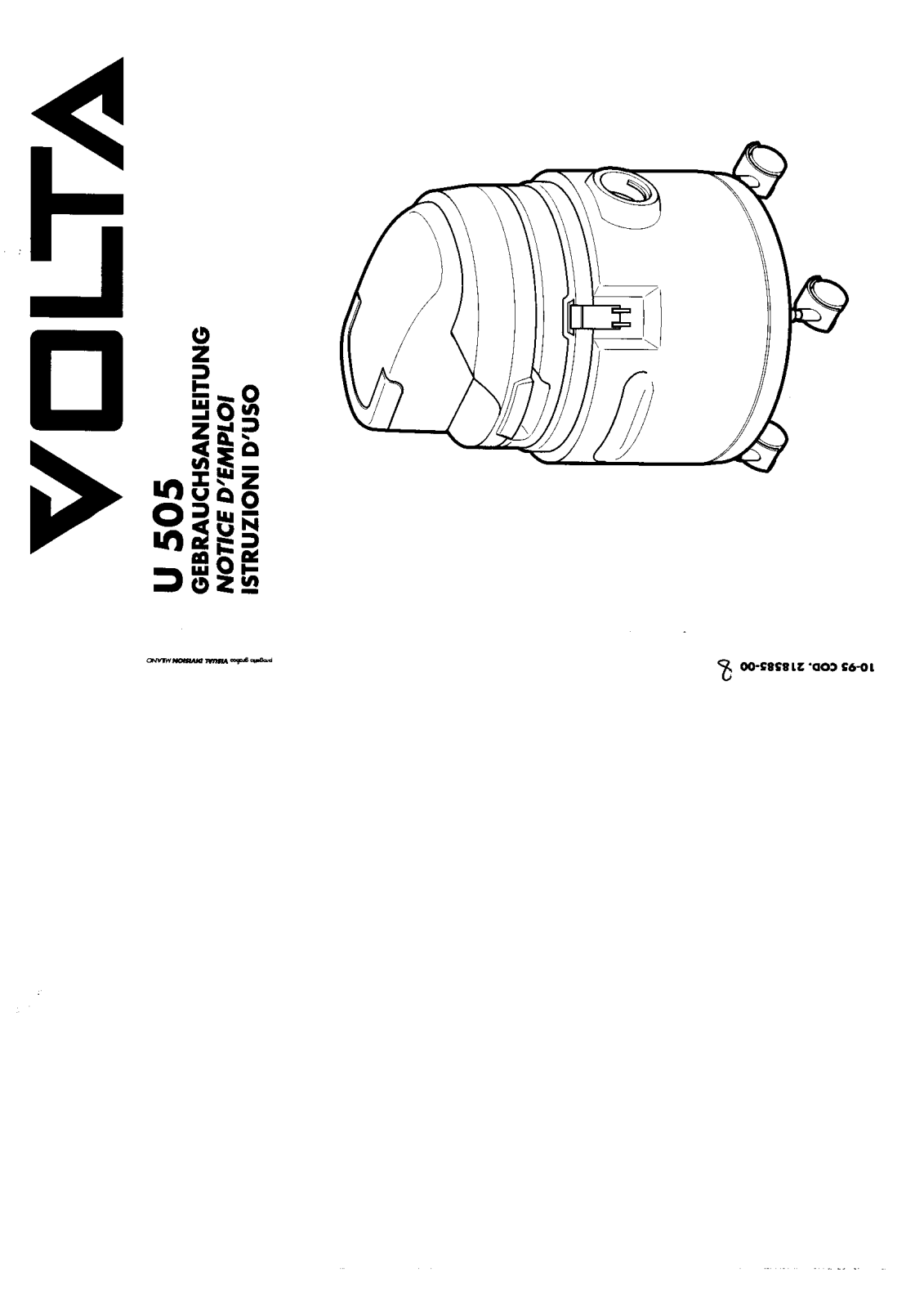 Volta U505 Instructions Manual