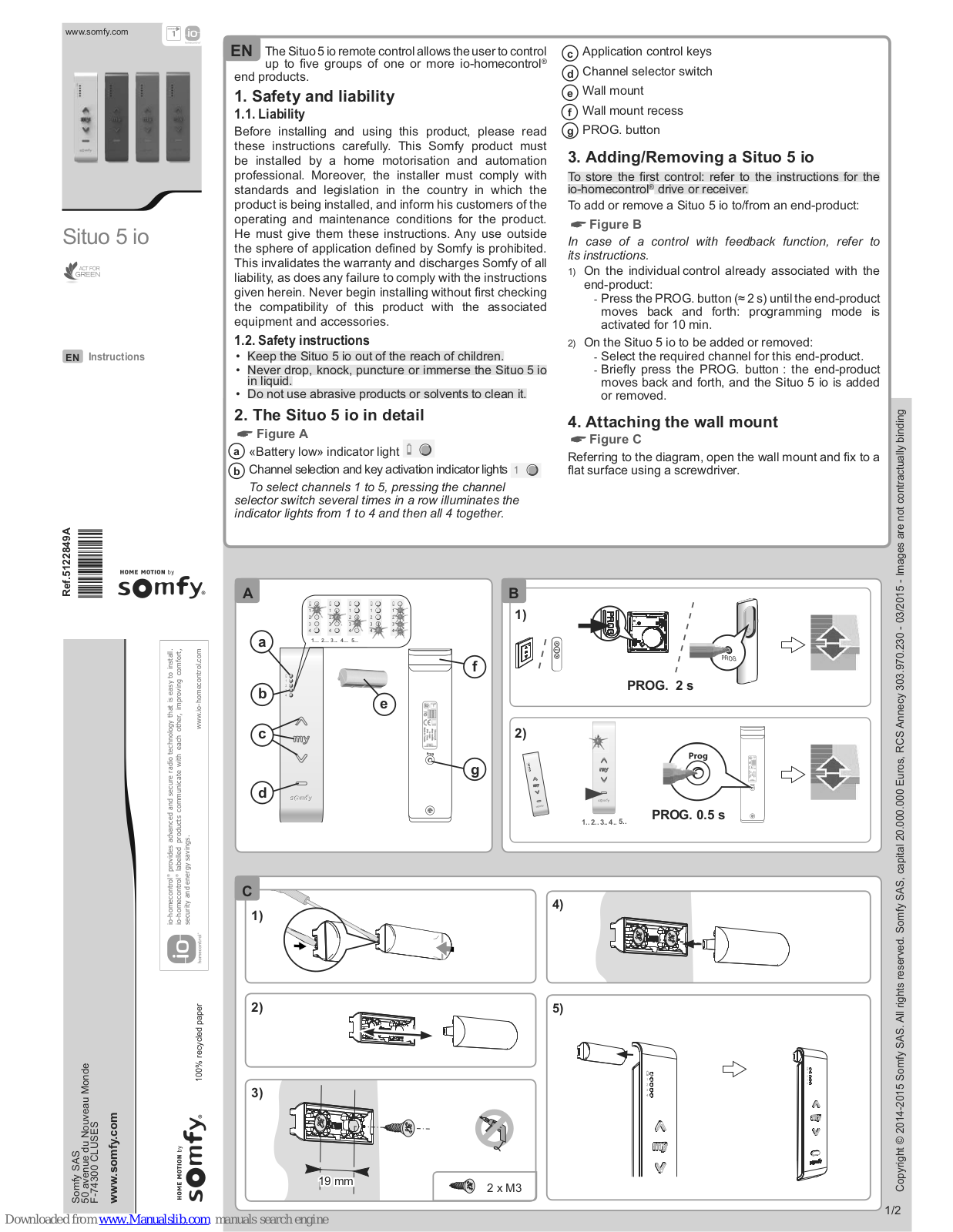 SOMFY Situo 5 io Instructions Manual