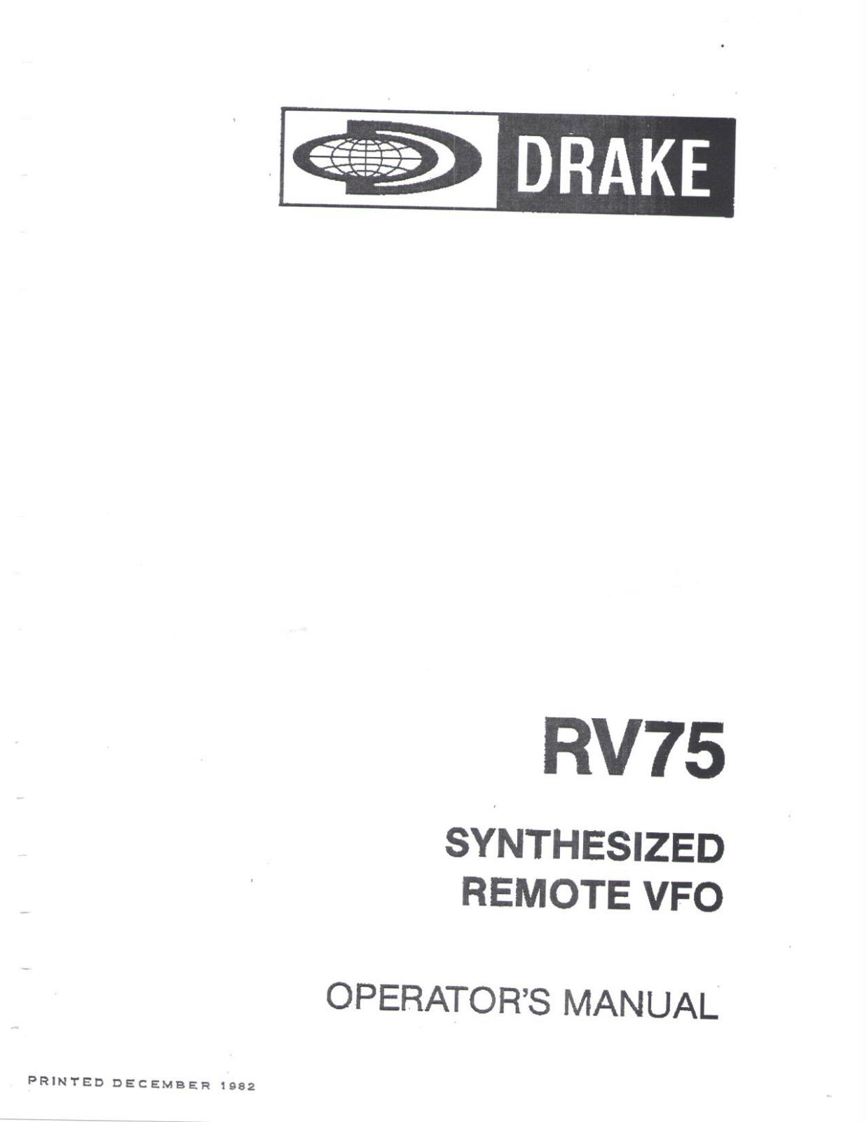 Drake RV-75 User guide