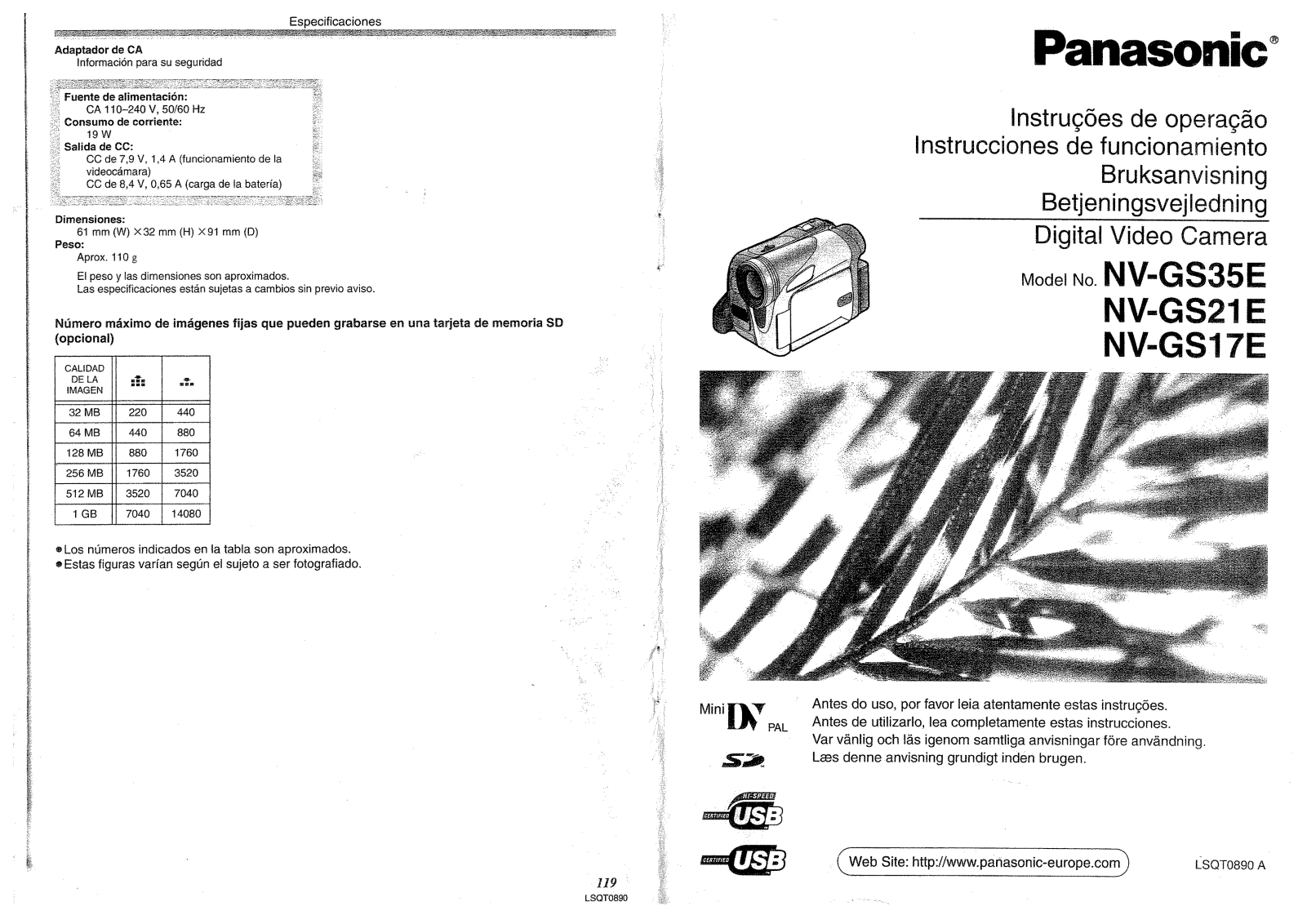 Panasonic NVGS35, NVGS21, NVGS17 User Manual