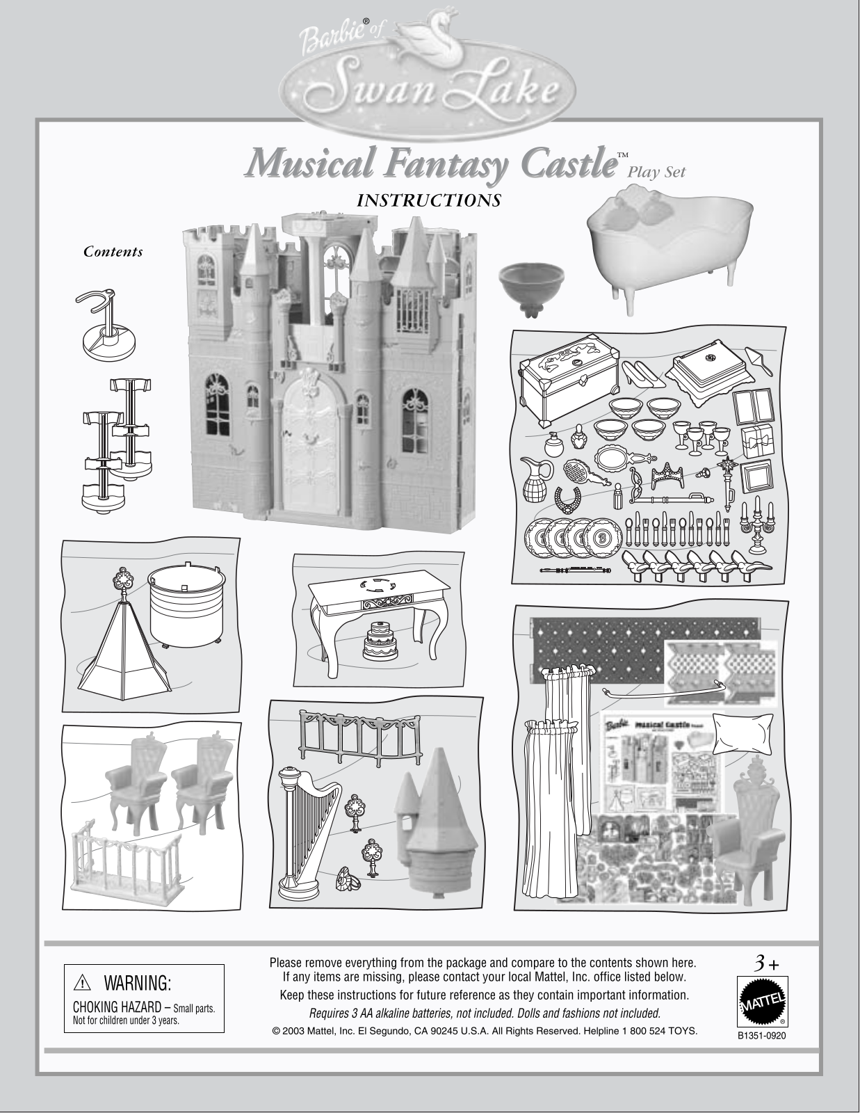 Fisher-Price B1351 Instruction Sheet