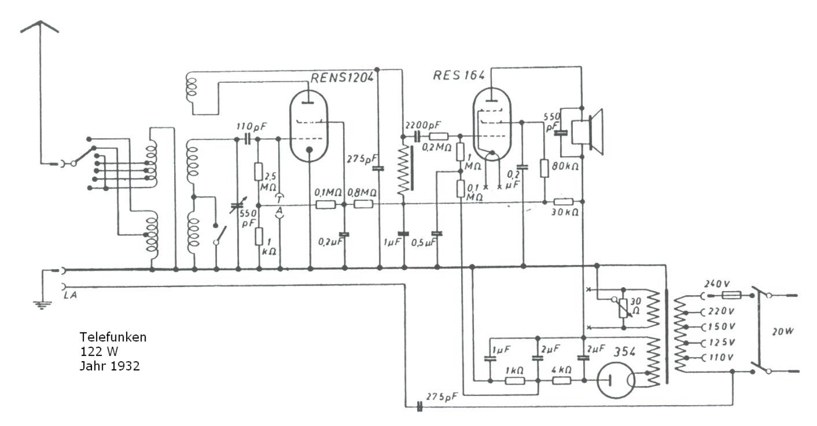 Telefunken 122-W Schematic