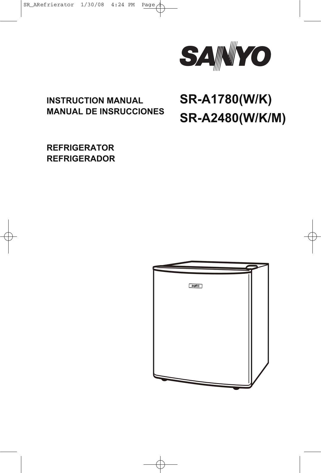 Sanyo SR-A2480, SR-A1780 User Manual