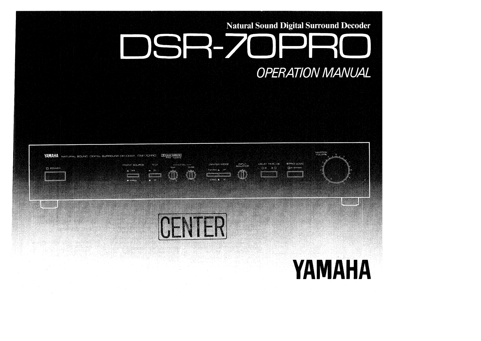 Yamaha DSR70PRO User Manual