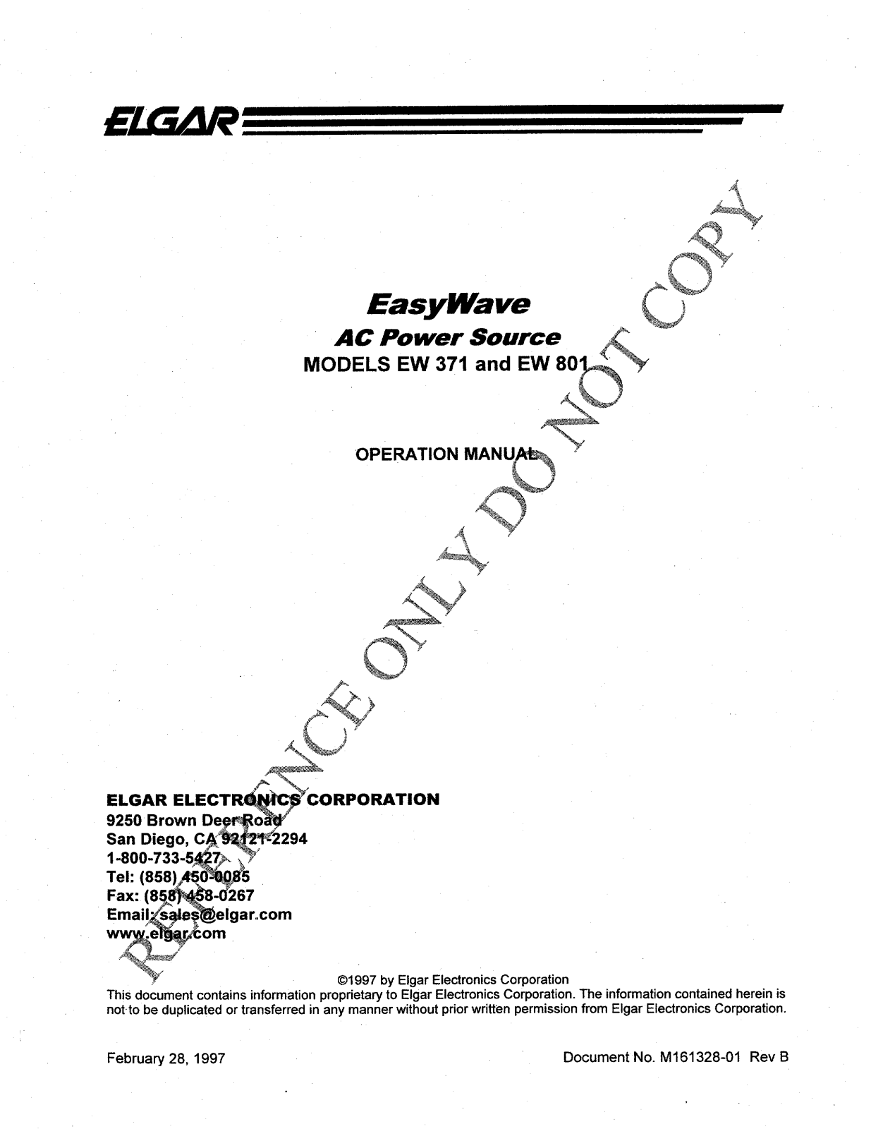 Elgar EW371-1 Operations Guide - ManualMachine.com