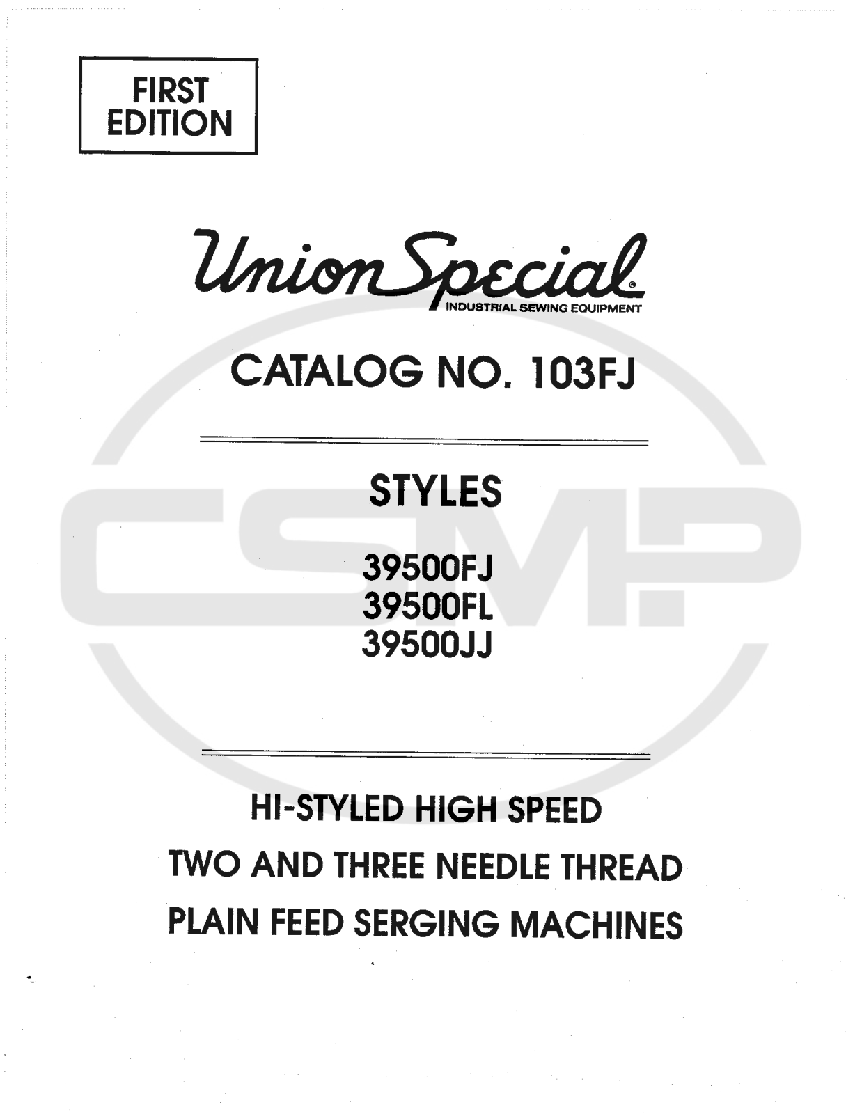 Union Special 103FJ Parts Book