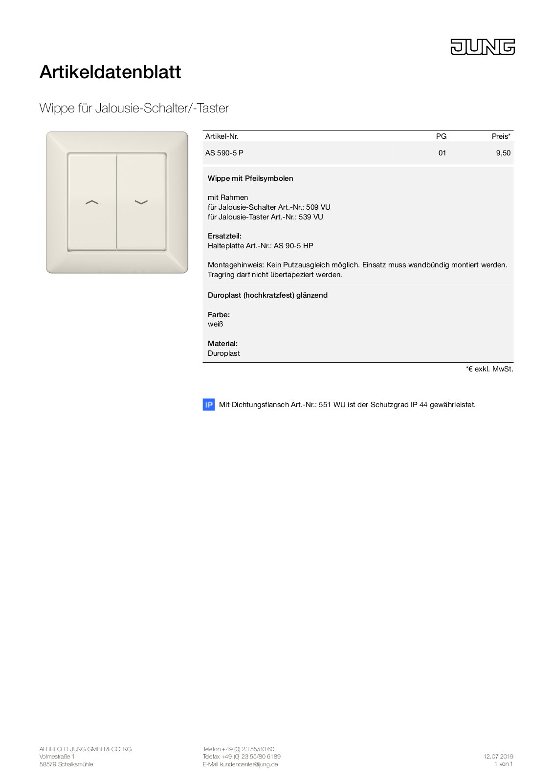 Jung AS 590-5 P User Manual