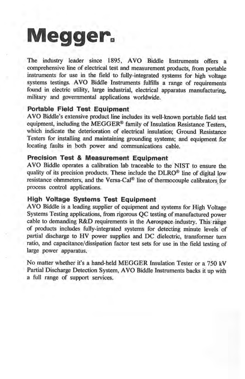 Megger Megohmmeters User Guide