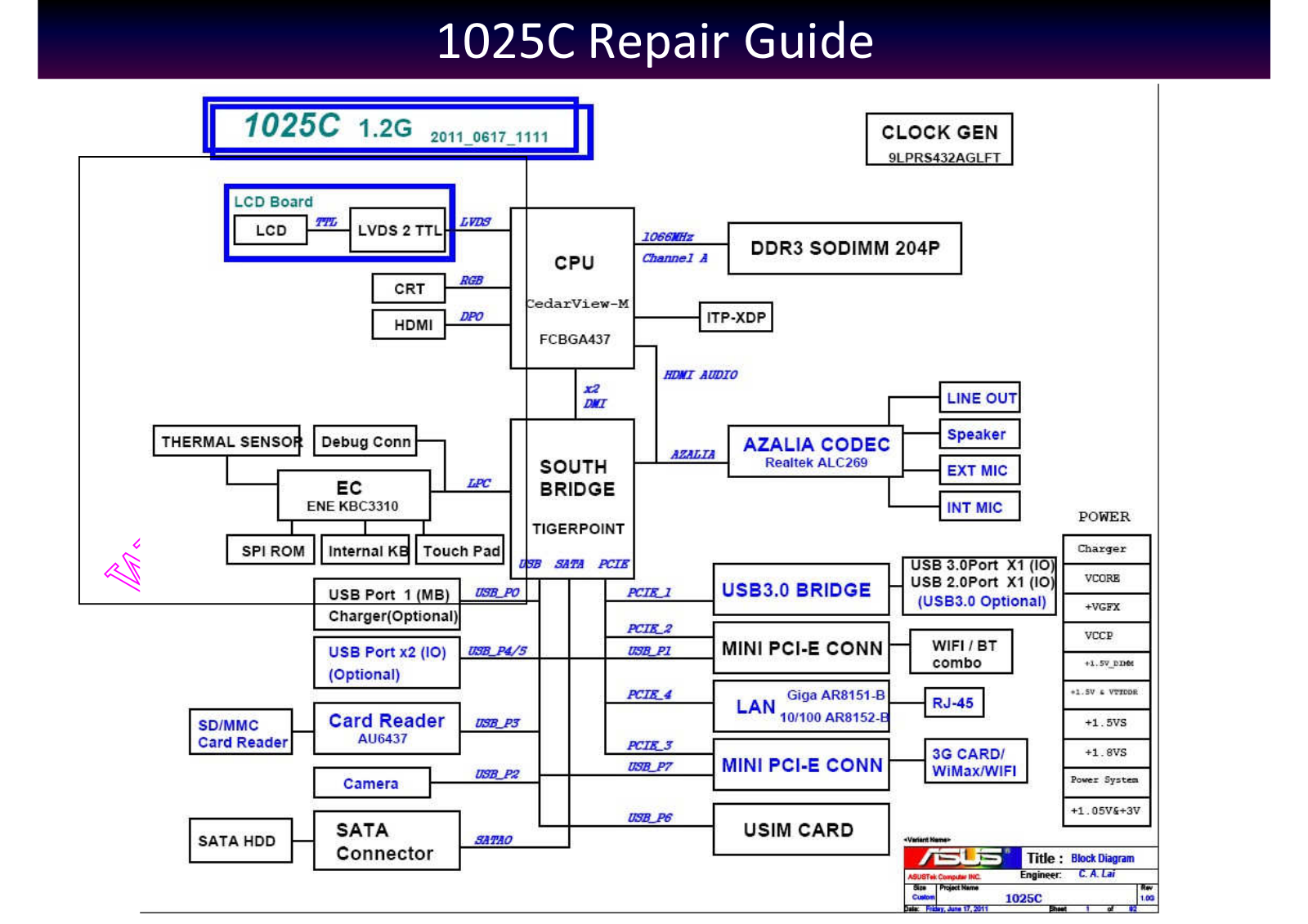 Asus 1025C Schematics