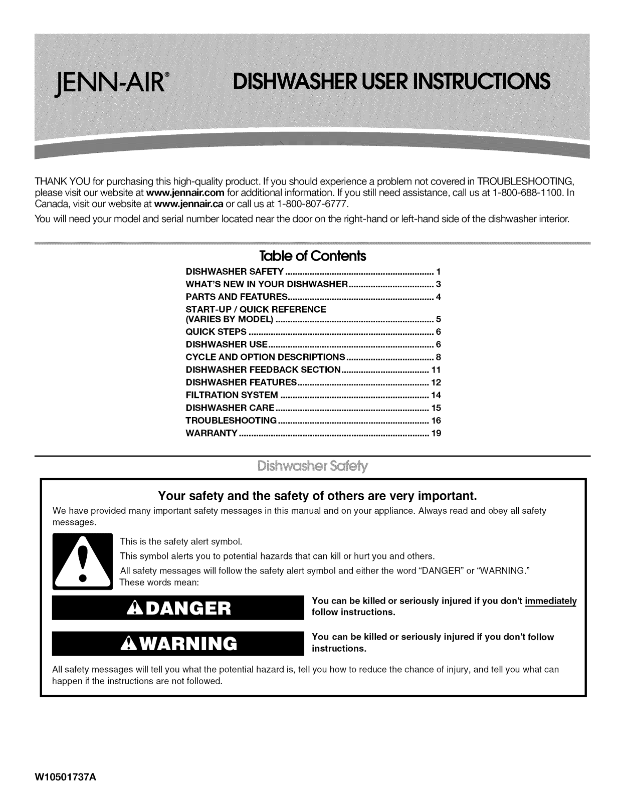 Jenn-Air JDB8700AWP1, JDB8500AWY1, JDB8500AWF1, JDB8200AWS2, JDB8200AWP2 Owner’s Manual