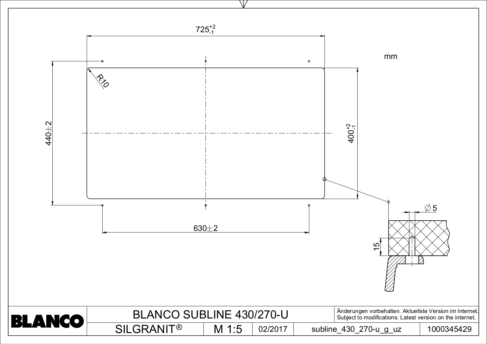 Blanco SUBLINE 430-270-U User Manual