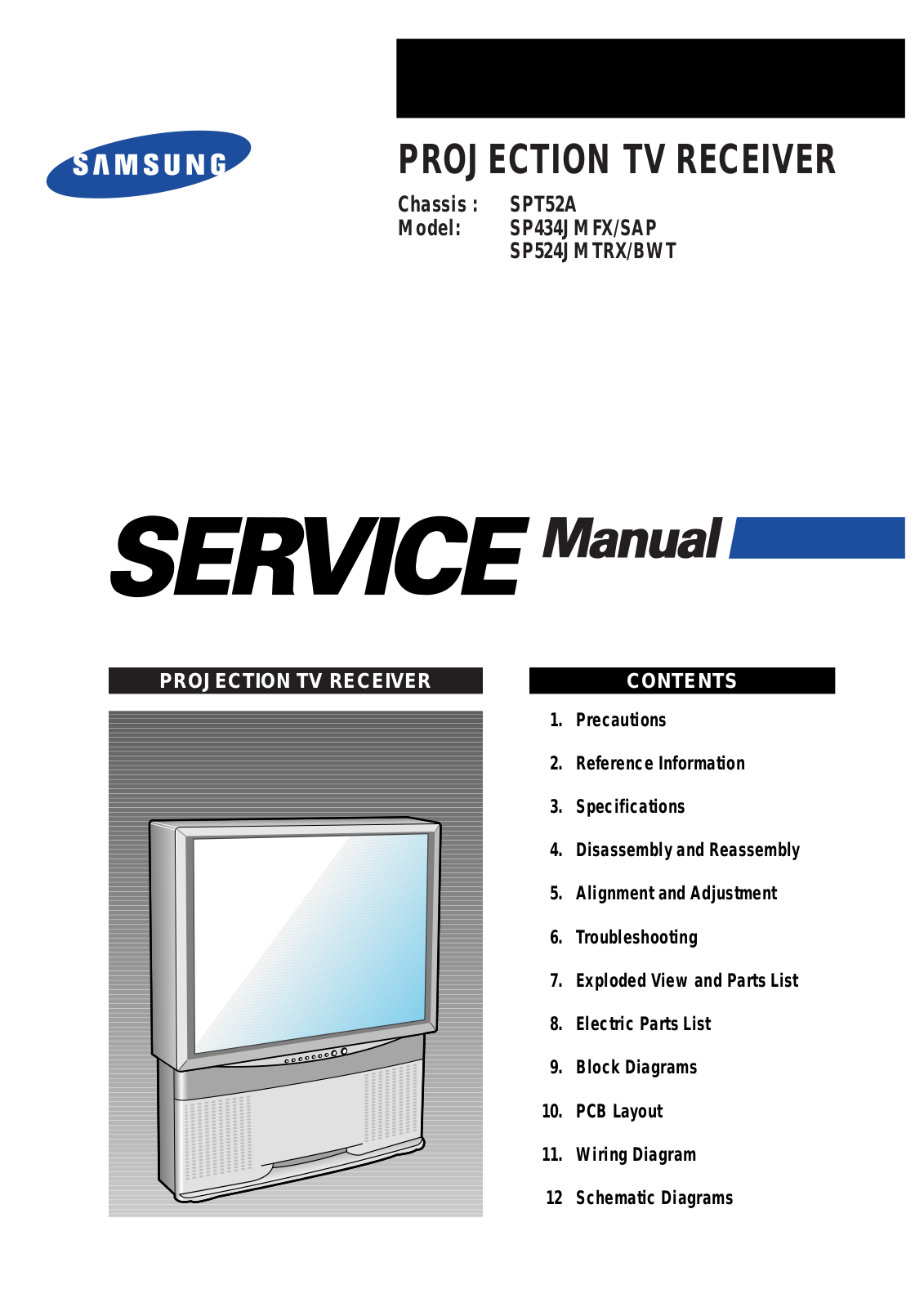 Samsung SP434JMFX/SAP, SP524JMTRX/BWT Service Manual